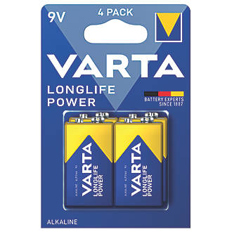 Lot de 4 piles 9V puissantes et longue durée Varta