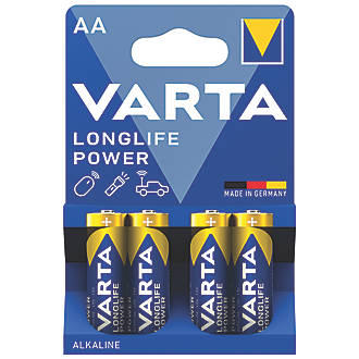Lot de 4 piles AA puissantes et longue durée Varta