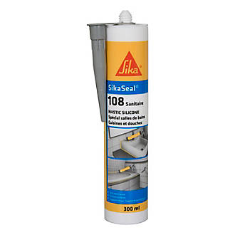 1 mastic silicone sanitaire Sika Sikaseal-108 gris 300ml