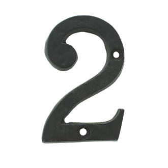 Numéro de porte 2 Ludlow Carlisle Brass noir antique 78mm 