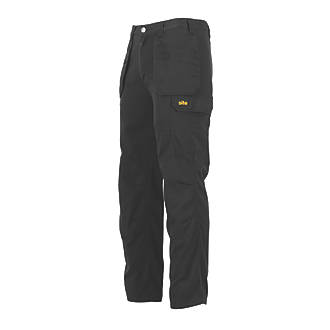 Pantalon à poches étui Site Dunbar noir, tour de taille 32", longueur de jambe 32" 