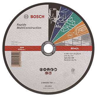 Disque à tronçonner multi-matériaux 9" (230mm) x 1,9 x 22,23mm Bosch Rapido 