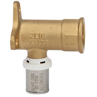 Nez de robinet coudé à pression en laiton Fixoconnect 16mm x F 1/2"