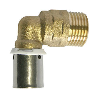 Coude à 90° adaptateur à ajustement par pression en cuivre Fixoconnect M 15/21 - 16mm