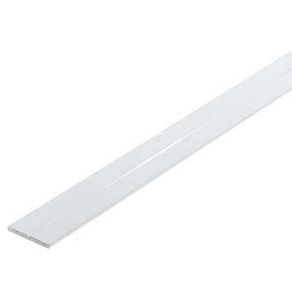 Barre plate en plastique blanc Rothley 1 000 x 24 x 2mm 