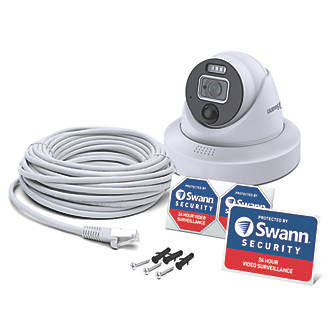 Caméra Swann Pro Enforcer SWNHD-876DER-EU dôme d'intérieur et d'extérieur 4K filaire blanc pour kit de vidéosurveillance Swann NVR