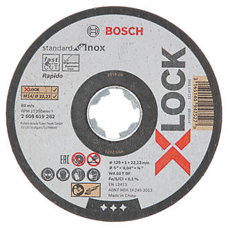 Bosch X-Lock Lot de 10 disques à tronçonner pour acier inoxydable 5" (125mm) x 1 x 22,23mm