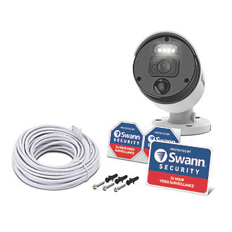 Caméra Swann Pro Enforcer SWNHD-875ER-EU tube additionnelle 4K blanche filaire d'intérieur et d'extérieur pour kit de vidéosurveillance Swann NVR