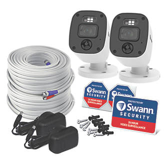 Caméra de vidéosurveillance DVR additionnelle dôme d'intérieur et d'extérieur 1 080p filaire blanche Swann Enforcer SWPRO-1080MQBPK2-EU pour kit de vidéosurveillance Swann DVR