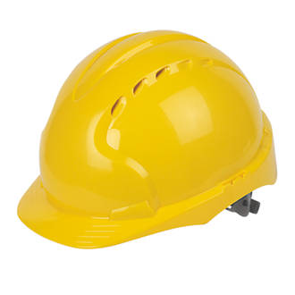 Casque de sécurité ventilé réglable par glissement JSP EVO3 Comfort Plus jaune