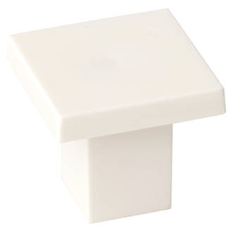  Poignées de meuble carrées décoratives blanches 30mm, lot de 6