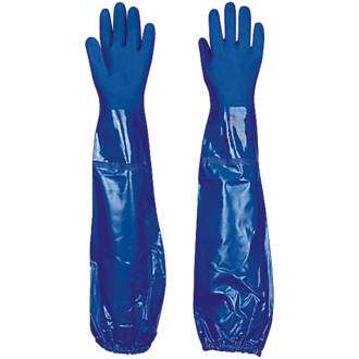 Gant longue manchette de protection chimique Delta Plus VE766 bleus taille L