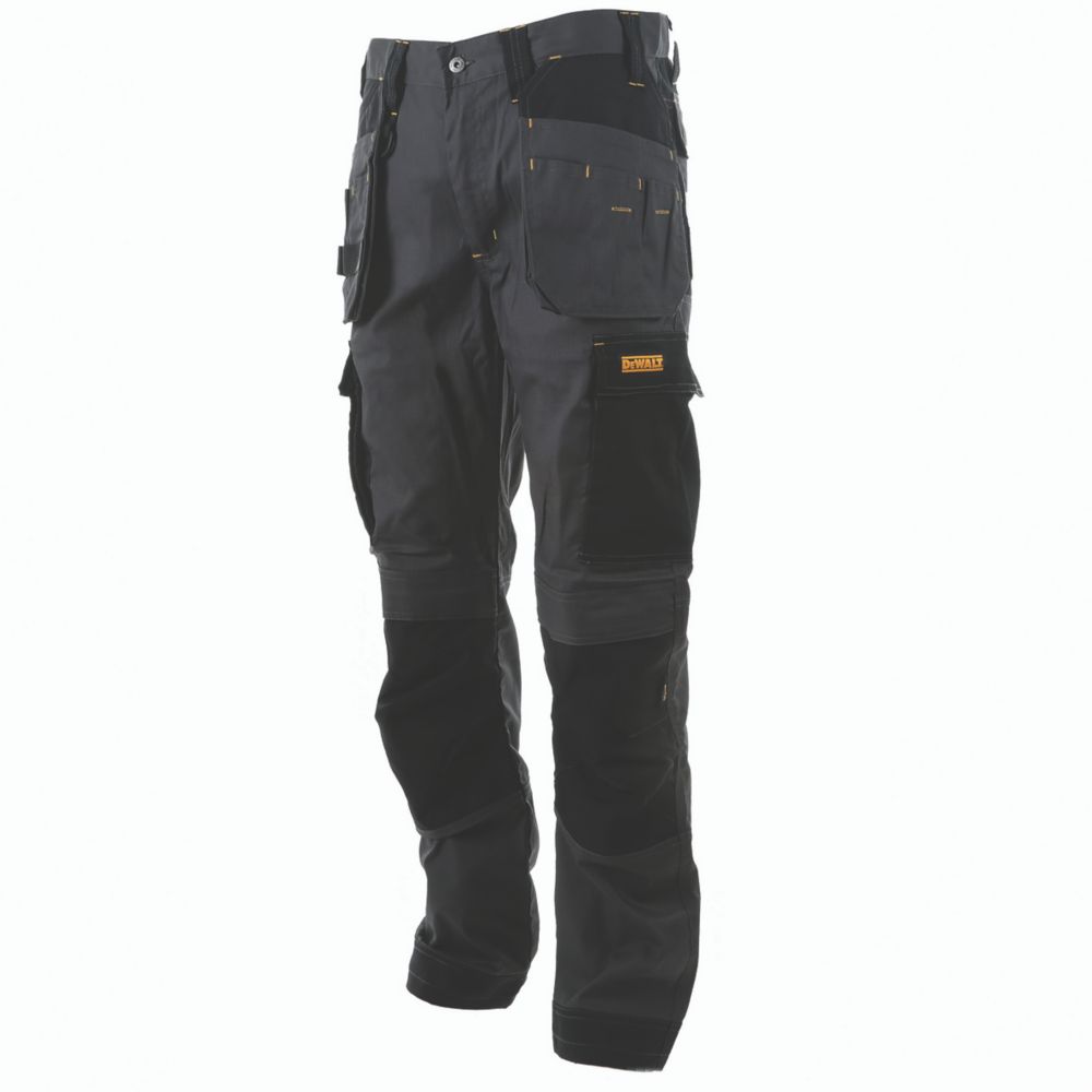 noir DeWalt Pro Pantalon de travail robuste en toile pour homme 1 42W x 33L 