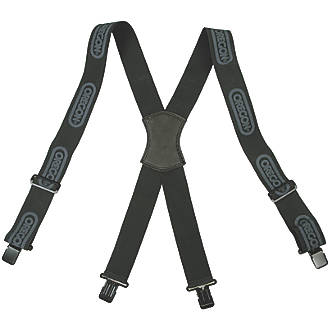 Bretelles pour pantalon de bûcheron Oregon noires à fixation par clip métallique