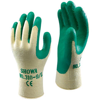 Gants de préhension en latex Showa 310 verts taille XL