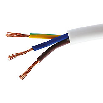 Câble souple H05VV-F 3x1mm2 blanc - Couronne de 10m