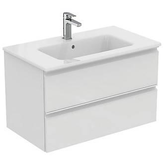Meuble pour lavabo Ideal Standard blanc brillant 815 x 470 x 505m