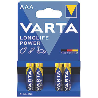 Lot de 4 piles AAA puissantes et longue durée Varta