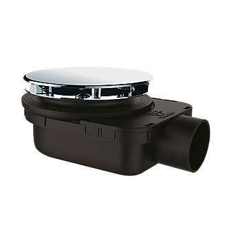 Bonde de douche ultra-plate Smart H48 Valentin noir/chromé 90mm