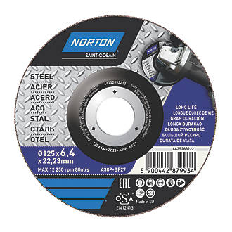 Disque de meulage du métal Norton 5" (125mm) x 6 x 22,2mm 