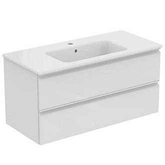 Meuble pour lavabo Ideal Standard blanc brillant 1 015 x 465 x 505m