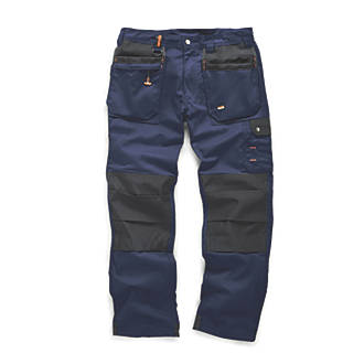 Pantalon de travail Plus Scruffs, bleu marine, taille 48, longueur 81 cm 