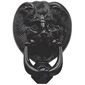 Heurtoir de porte en forme de tête de lion Fab & Fix noir 98 x 136mm