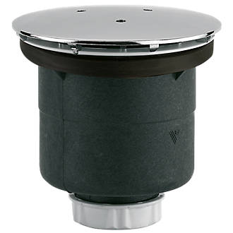 Bouchon de douche avec couvercle métallique Valentin noir/chromé 90mm