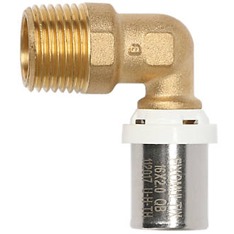 Coude à 90° adaptateur à ajustement par pression en cuivre Fixoconnect M 20/27 - 20mm
