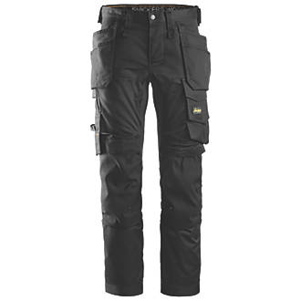 Pantalon extensible Snickers AllroundWork noir, tour de taille 35", longueur de jambe 30", 1 paire