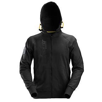 Sweat à capuche zippé avec logo Snickers noir taille XL, tour de poitrine 46"