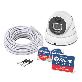 Caméra Swann Pro Enforcer SWNHD-1200D-EU dôme 12MP filaire d'intérieur et d'extérieur blanche pour kit de vidéosurveillance Swann NVR