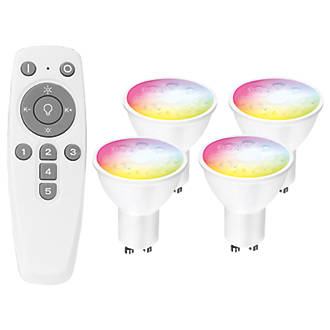 Jeu de 5 ampoules LED Bluetooth Aurora Aone GU10 RVB et blanc avec télécommande 5W 300lm