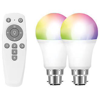 Jeu de 3 ampoules LED Bluetooth Aurora Aone BC A160 RVB et blanc avec télécommande 8W 800lm