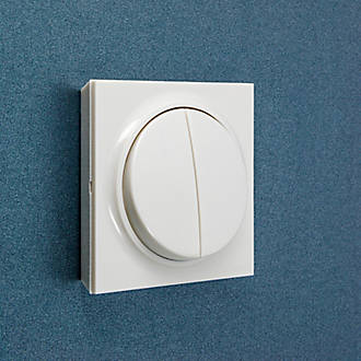 Double interrupteur de surface 4 contacts Fontini Neo Evo 10A 2 modules avec cadre blanc