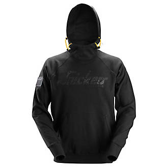 Sweat à capuche avec logo Snickers noir taille XL, tour de poitrine 46"