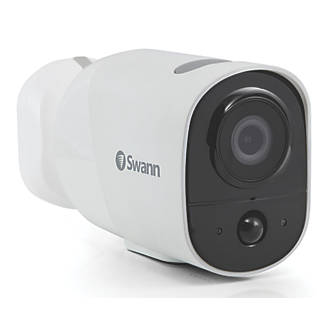 Caméra à batterie autonome ronde d'extérieur 1080p sans fil blanche Swann Xtreem