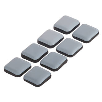 8 galets adhésifs carrés gris faciles à installer Fix o moll 25 x 25mm