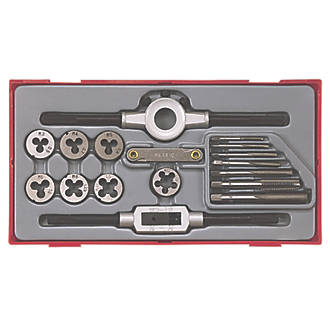 Assortiment de 17 tarauds et filières métriques 3-12mm Teng Tools