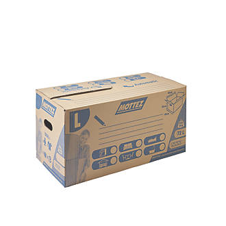 Boîte en carton Mottez 72l marron/bleu  