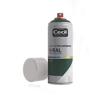 Peinture aérosol tous matériaux Cecil Professionnel blanc mat 400ml