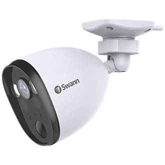Caméra à projecteur d'intérieur et d'extérieur 1080p filaire ou sans fil blanche Swann SWIFI-SPOTCAM avec projecteur et capteur