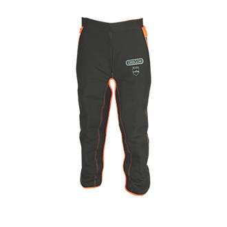Pantalon de sécurité pour le tronçonnage type A Oregon noir / orange tour de taille 49.5" longueur  28" 