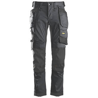 Pantalon extensible Snickers AllroundWork gris / noir tour de taille 31" longueur 32" 