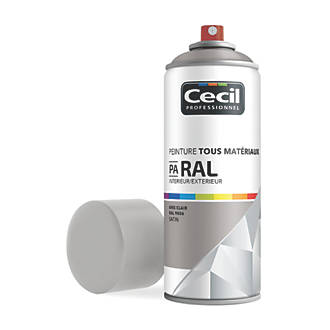 Peinture aérosol tous matériaux Cecil Professionnel gris clair satiné 400ml