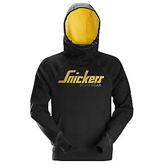 Sweat à capuche avec logo Snickers noir/jaune taille XL, tour de poitrine 46"