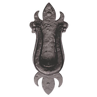 Heurtoir de porte fleur-de-lys Carlisle Brass noir antique 81 x 196mm