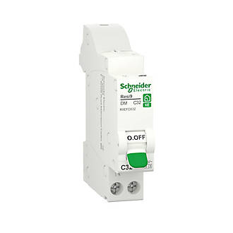 Disjoncteur modulaire 1P+N 32A Courbe C embrochable Resi 9 Schneider Electric